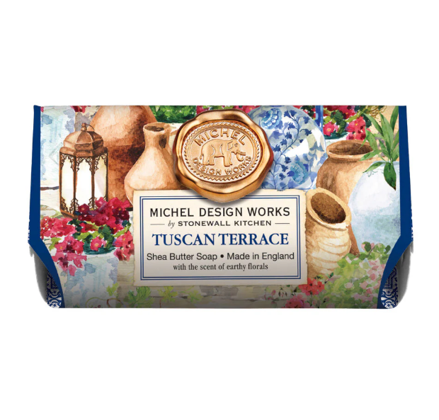 Soap bar in artistic box scented with earthy florals hint of musk inspired by Tuscany titled Tuscan Terrace by Michel Design Works