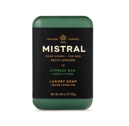 Mistral Men's Luxury French Bar Soap 8.8oz 250g - Cypress Oak