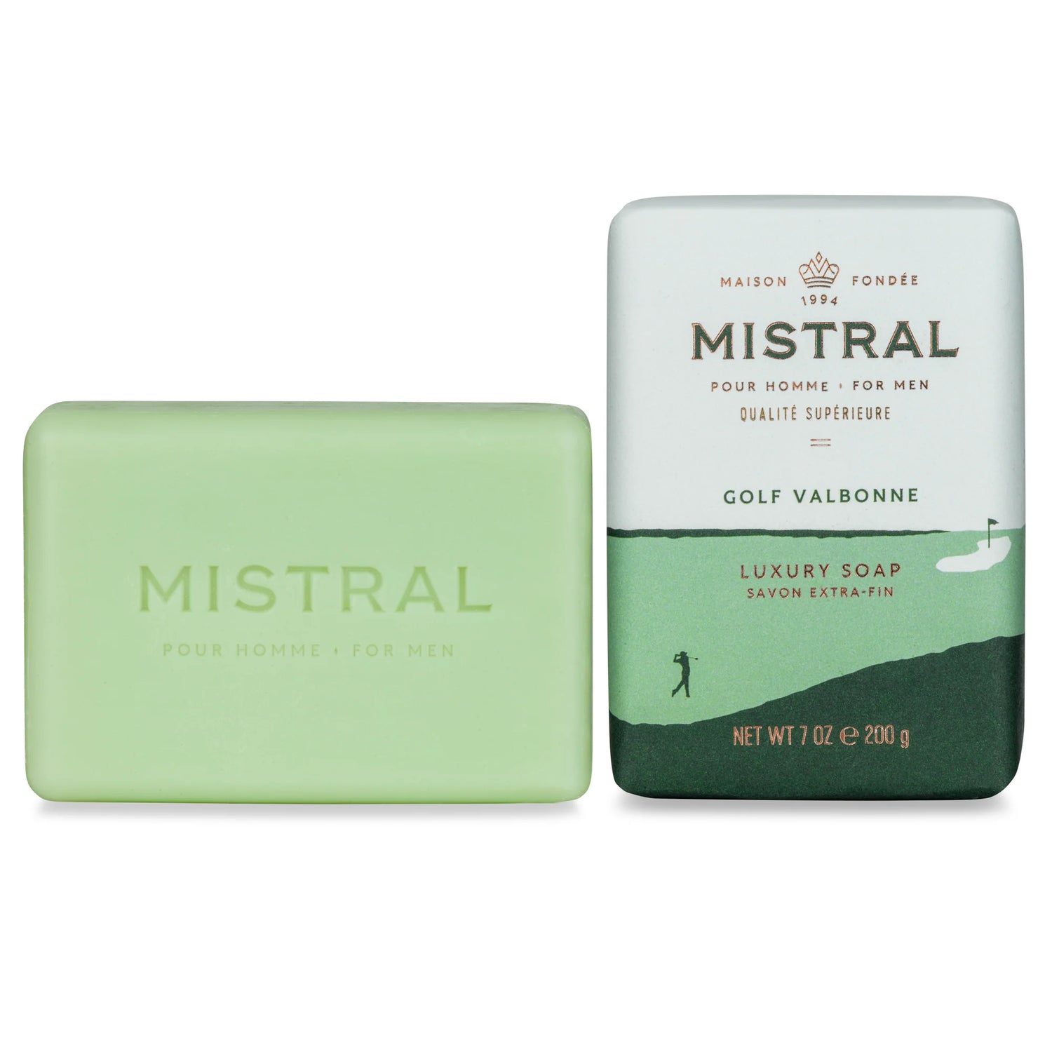 Mistral Men's Luxury Bar Soap 7oz 200g - Golf Valbonne