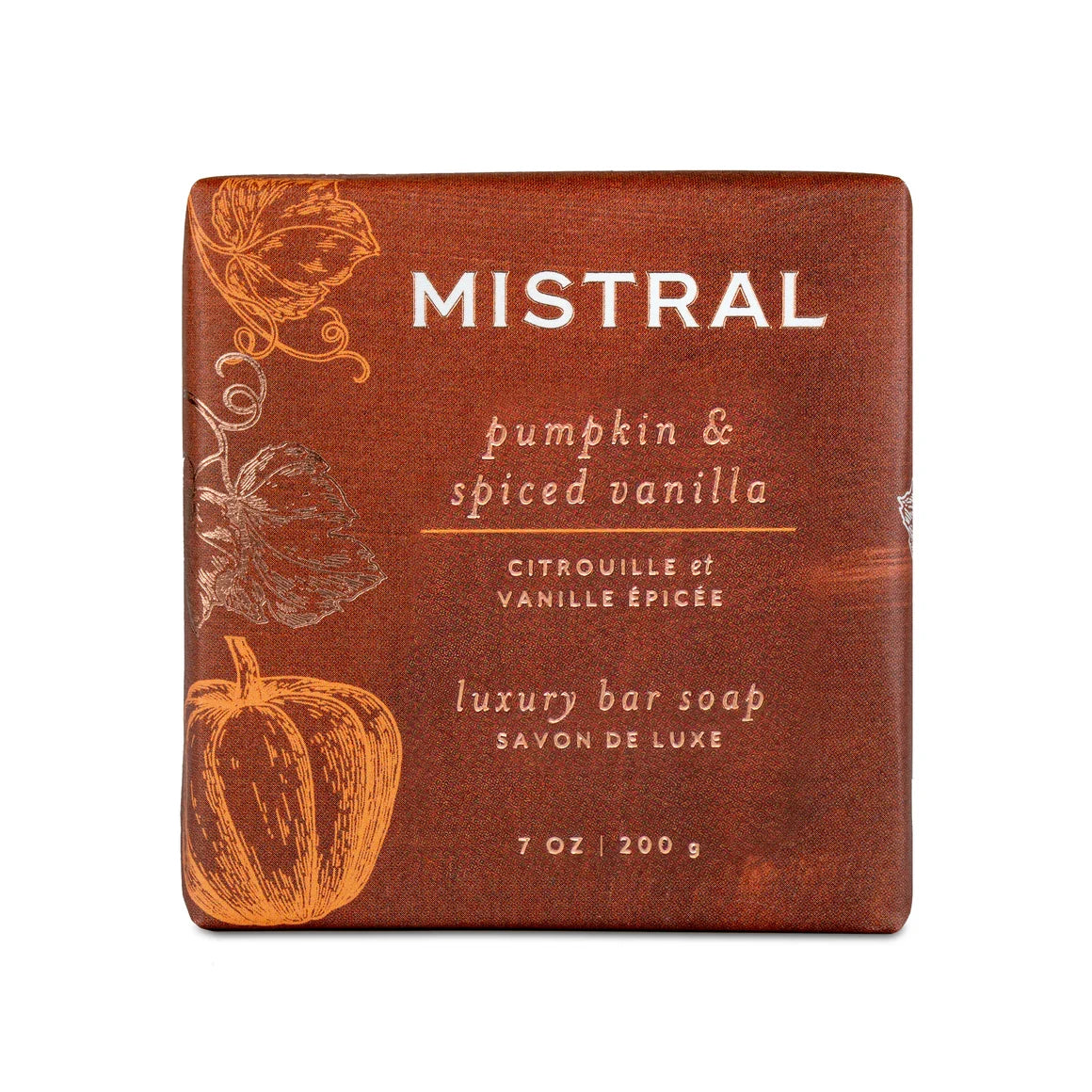 Mistral Holiday Bar Soap 7oz 200g - Pumpkin & Spiced Vanilla
