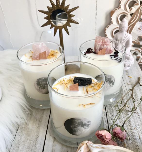 Lunastry Moonchild Crystal Soy Wax Candle 11oz