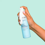 Hand Pumping My Sap Life Daily Calm Foaming Facial Cleanser showing foaming effect.