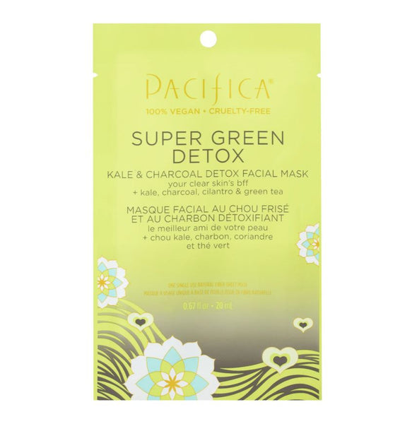 Pacifica Facial Mask .67 fl oz 20mL - Super Green Detox - Kale & Charcoal