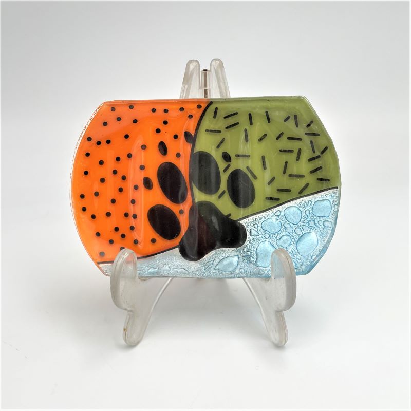 PamPeana Handmade Glass Soap Dish - Pawprint