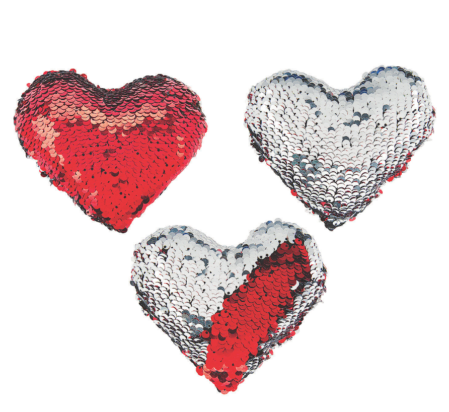Reversible Sequin Heart Valentine's Day Plush