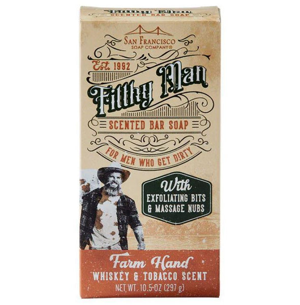 San Francisco Soap Company Filthy Man Bar Soap 10.5oz - Farm Hand Whiskey & Tobacco