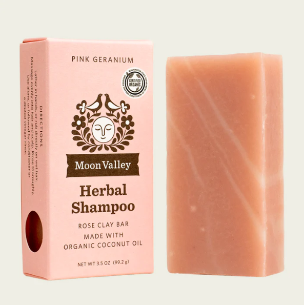 Moon Valley Organics Herbal Shampoo Bar 3.5oz 99.2g - Pink Geranium