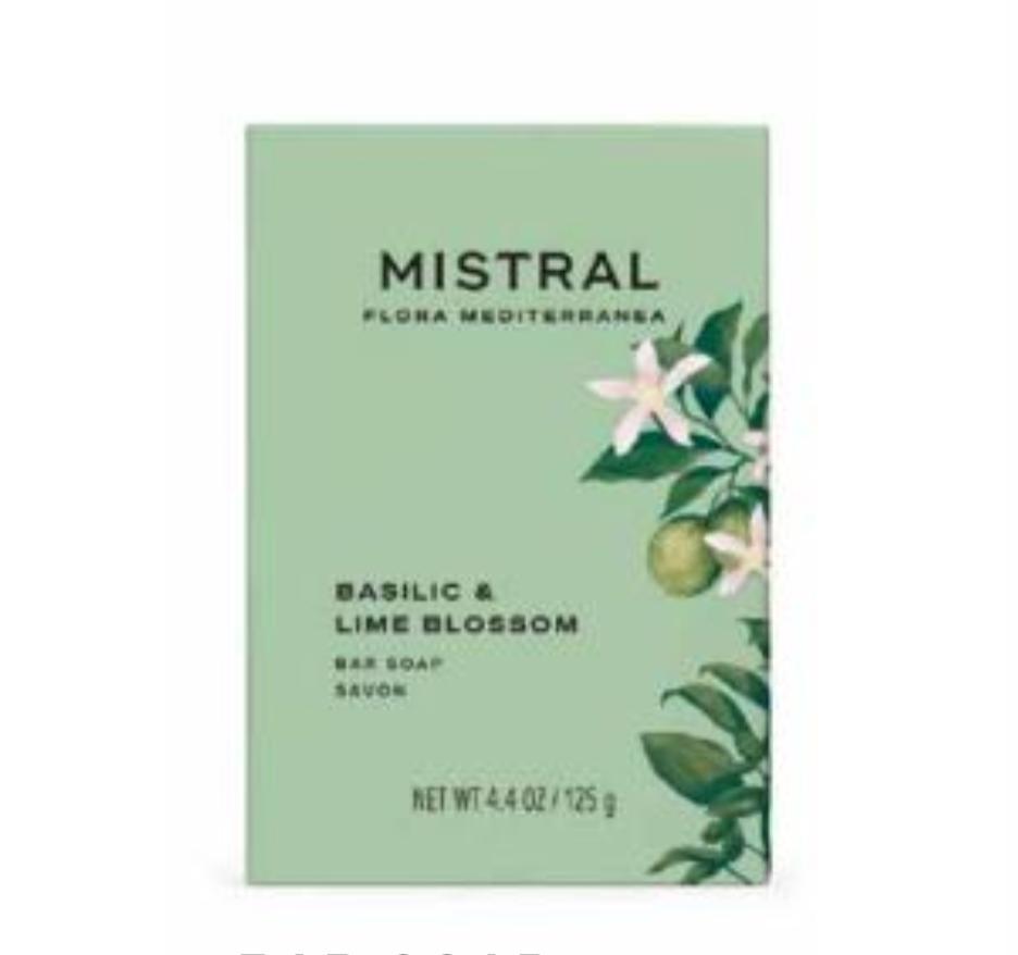 Mistral Flora Mediterranea Soap 125g 4.4oz Basilic & Lime Blossom