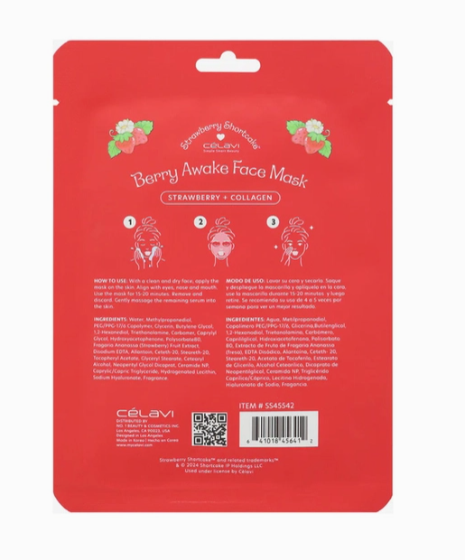 Celavi Strawberry Shortcake Berry Awake Face Mask