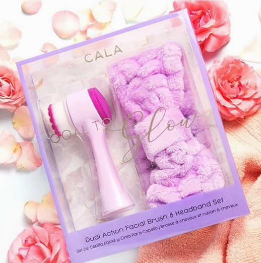 Cala Dual Action Facial Brush & Headband Set
