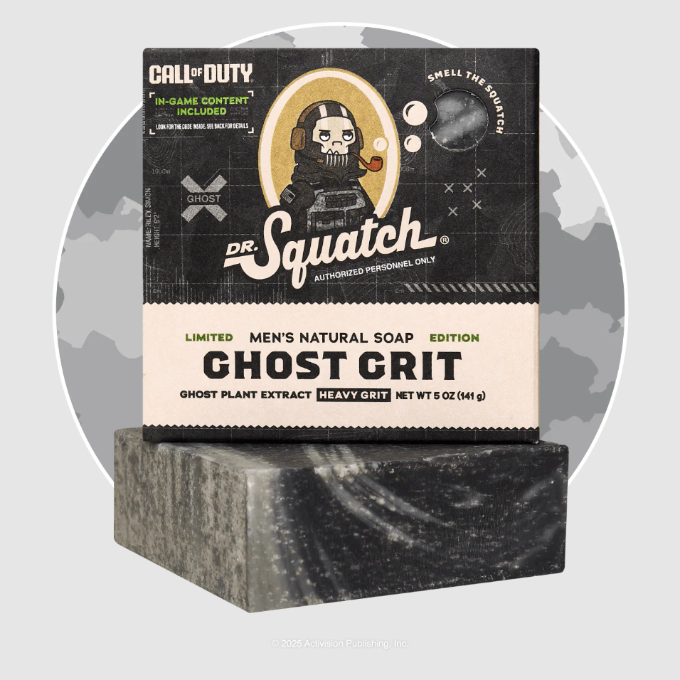 Dr. Squatch Men's Natural Bar Soap 5 oz - Ghost Grit - Call of Duty Soap