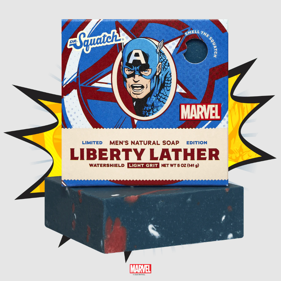 Dr. Squatch Men's Natural Bar Soap 5 oz - Liberty Lather Captain America Soap