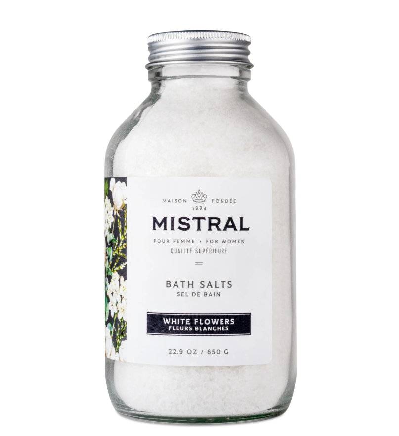 Mistral Classic Bath Salts Bottle 22.9oz 650g - White Flowers