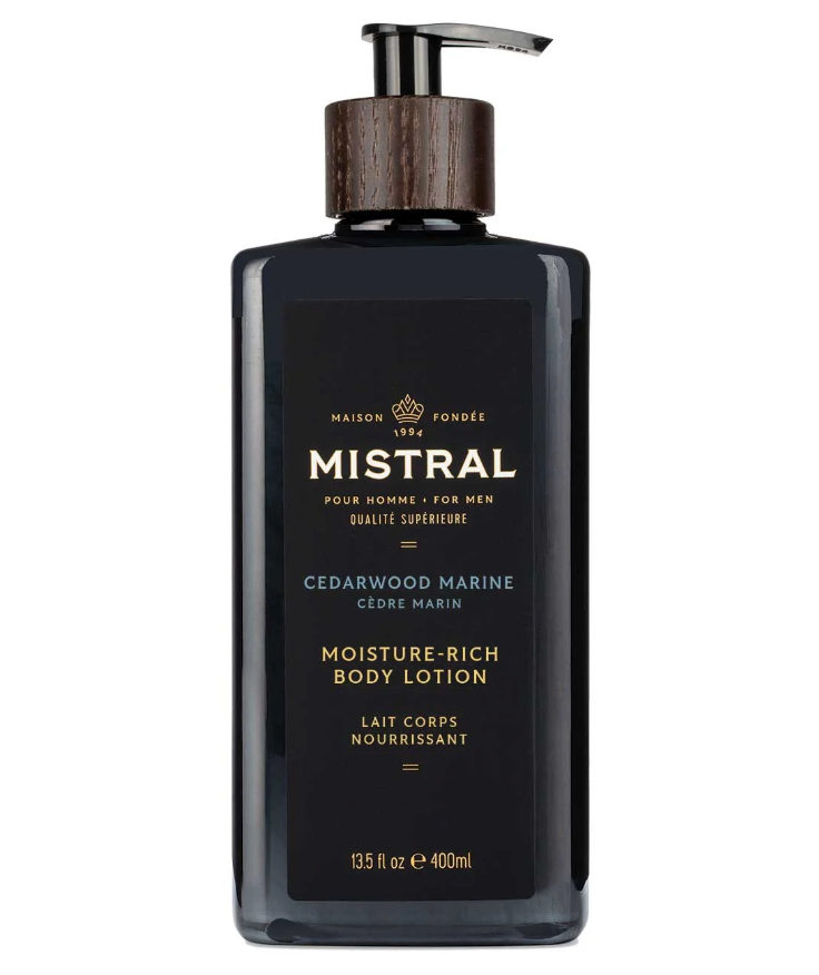 Mistral Moisture Rich Body Lotion 13.5 fl oz 400 mL - Cedarwood Marine