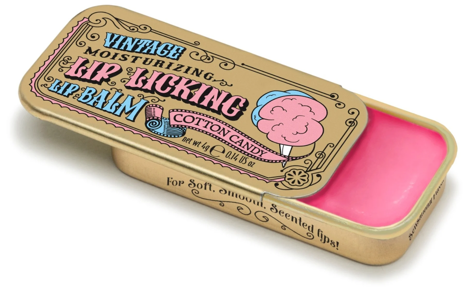 Vintage Lip Licking Lip Balm Tin 4g -  Cotton Candy