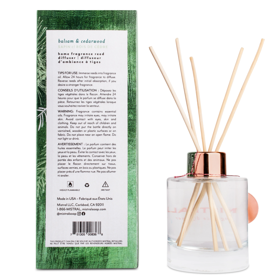 Mistral Holiday Fragrance Diffuser 4oz 110ml - Balsam & Cedarwood