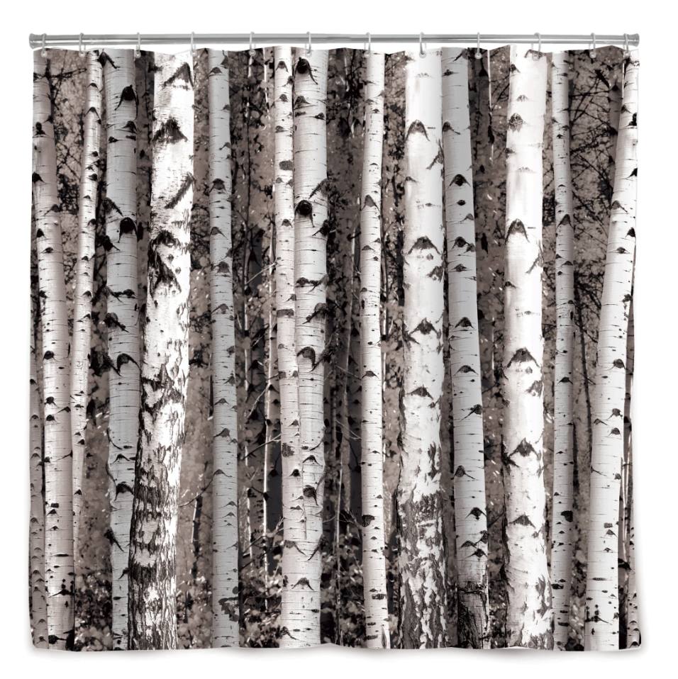 Kikkerland Birch Shower Curtain