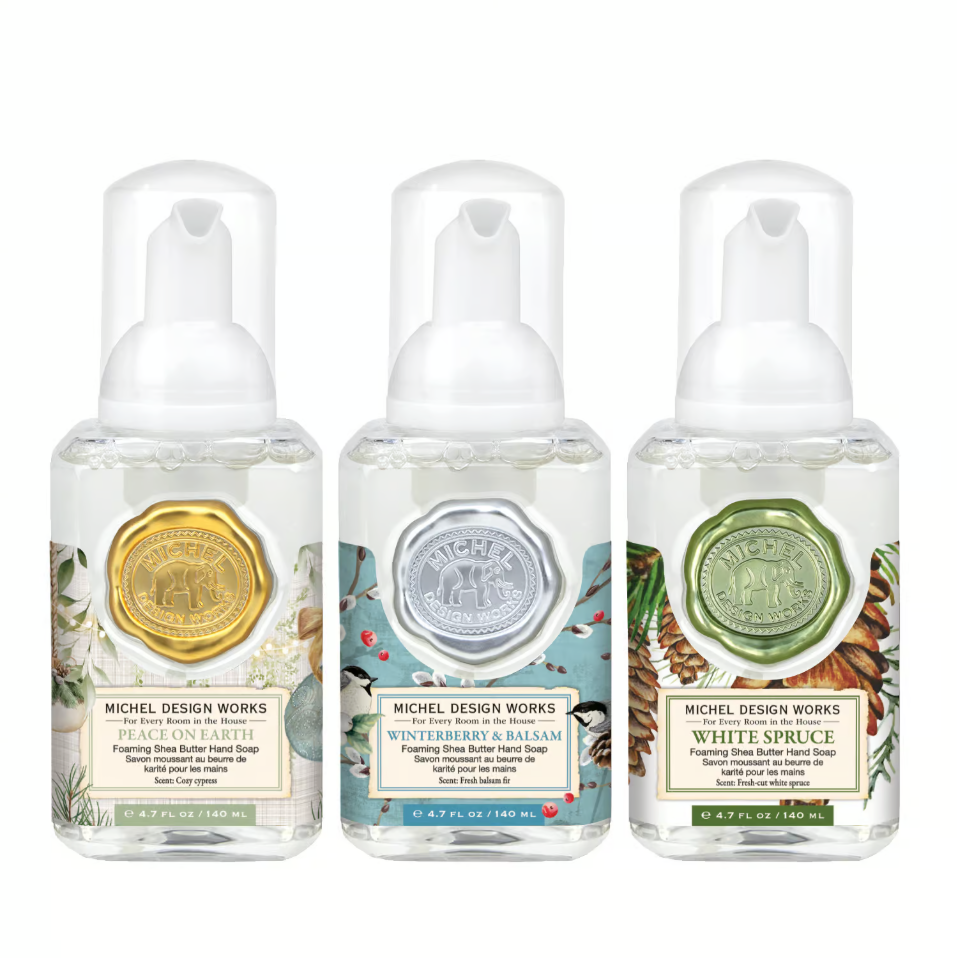 Michel Design Works Mini Foaming Hand Soap Gift Set - Holiday Garden, White Spruce, Winter Garden