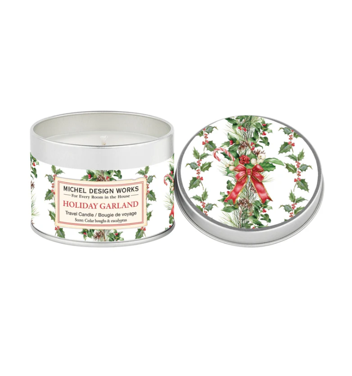 Michel Design Works Travel Candle 5.5oz 155g - Holiday Garland