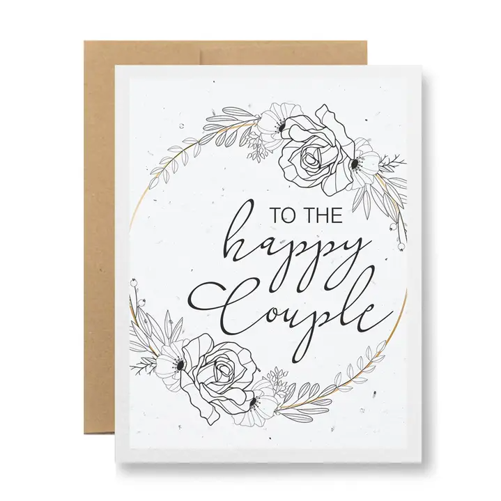 Seedy Cards - Plantable Seed Paper Greeting Card - To the Happy Couple