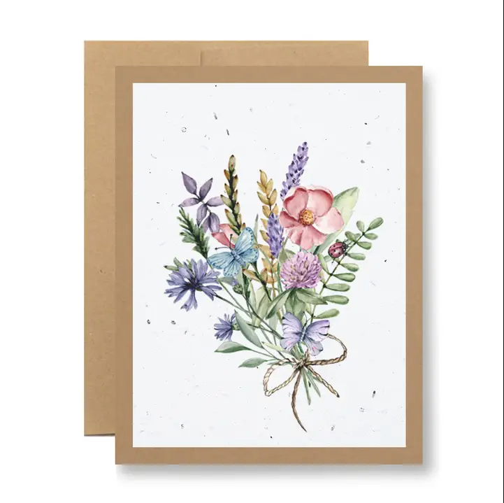 Seedy Cards - Plantable Seed Paper Greeting Card - Wildflower Bouquet