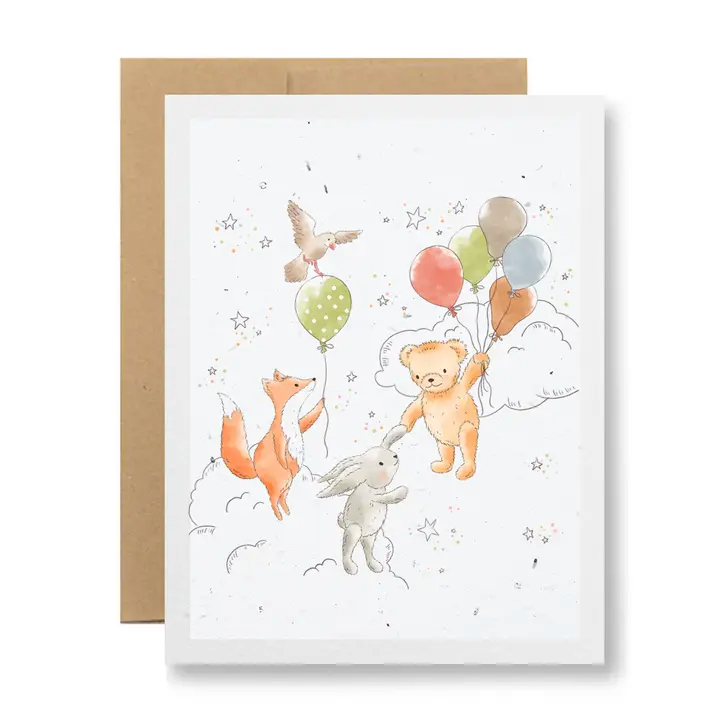 Seedy Cards - Plantable Seed Paper Greeting Card - Animal Party