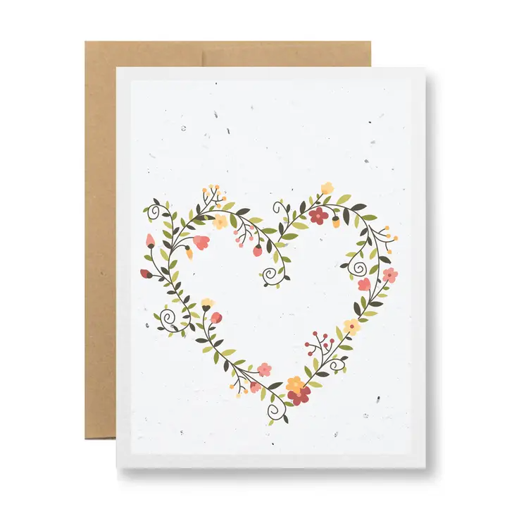 Seedy Cards - Plantable Seed Paper Greeting Card - Heart Wreath