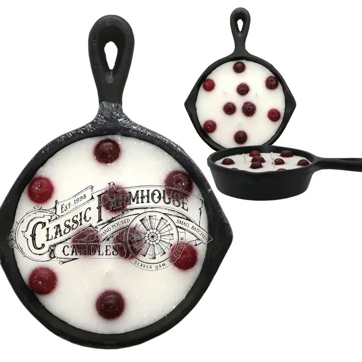 Classic Farmhouse Candles Cast Iron Pan Candle 8oz - Cranberry
