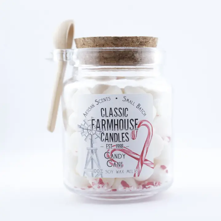 Classic Farmhouse Candles Soy Wax Melt Jar - Candy Cane