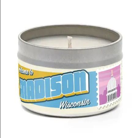 Angela Rose Studios Wanderlust Wisconsin Welcome to Madison Candle 4 oz.