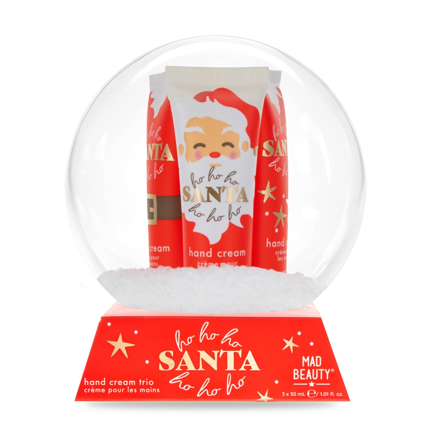 Mad Beauty Ho Ho Ho Santa Snow Globe Hand Cream Trio