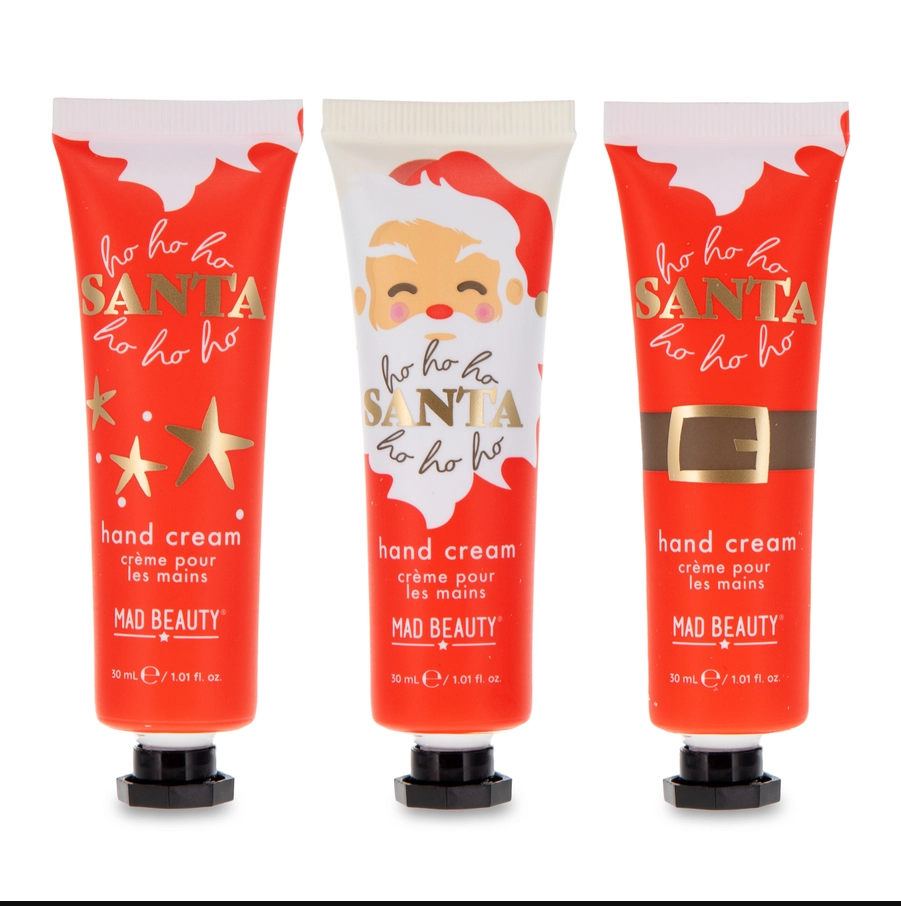 Mad Beauty Ho Ho Ho Santa Snow Globe Hand Cream Trio