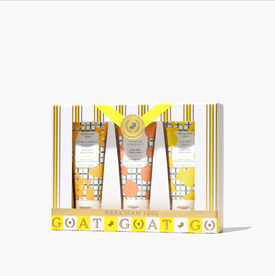 Beekman Hand Cream Sampler 2oz. Honey & Orange Blossom, Sunshine Lemon, Honeyed Grapefruit