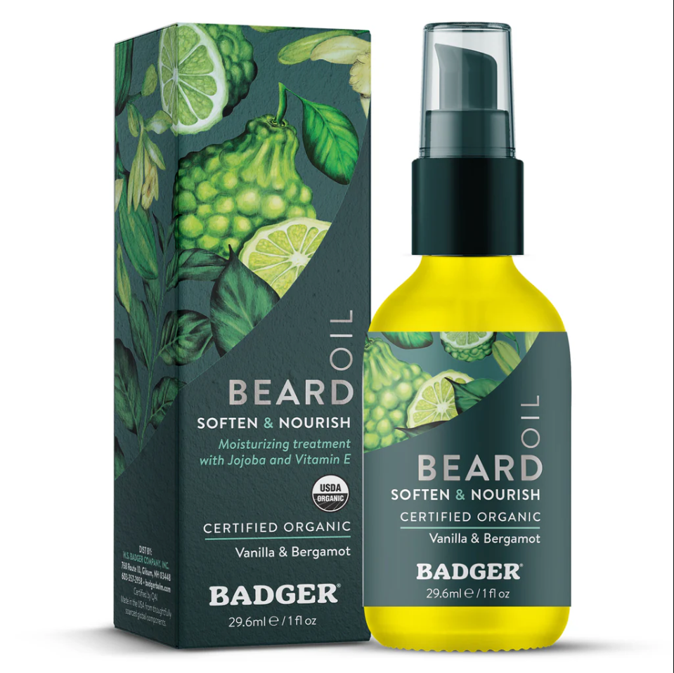 Badger Natural Beard Oil 1fl oz 29.6ml - Bergamot & Vanilla
