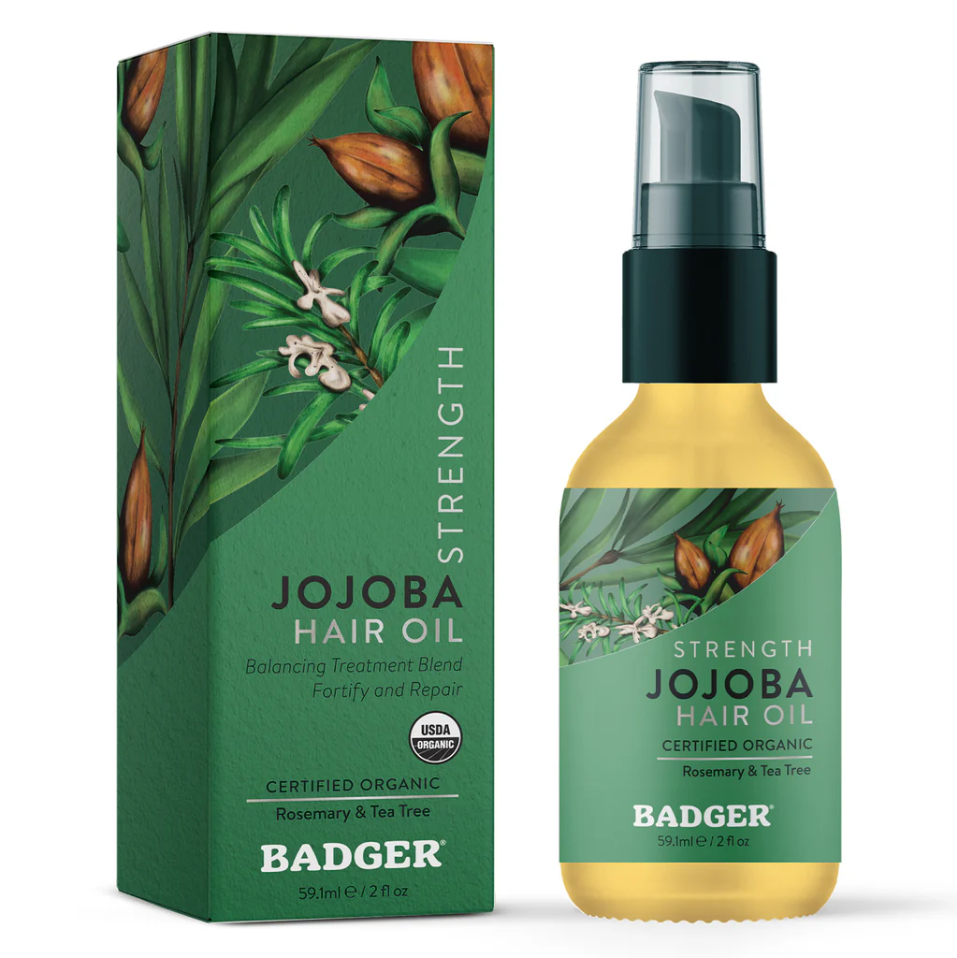 Badger Organic Jojoba Hair Oil for Dry Scalp 2fl oz 59ml