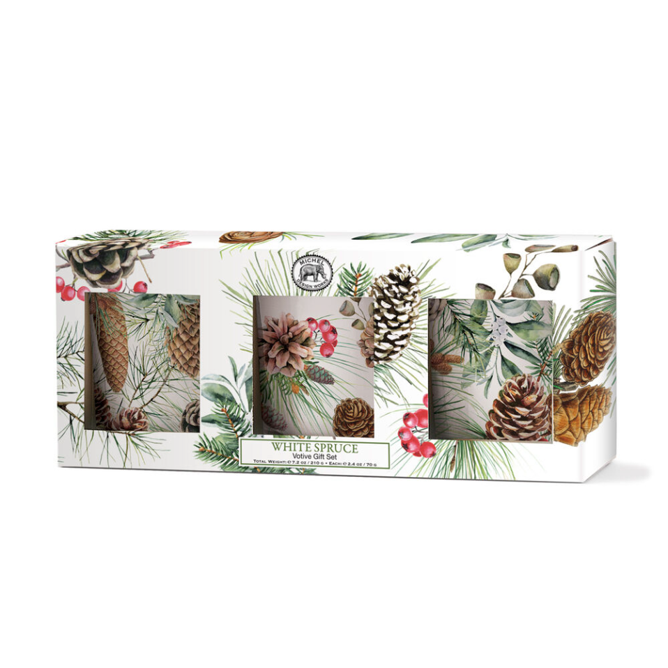 Michel Design Works Votive Candle Gift Set of 3 - White Spruce