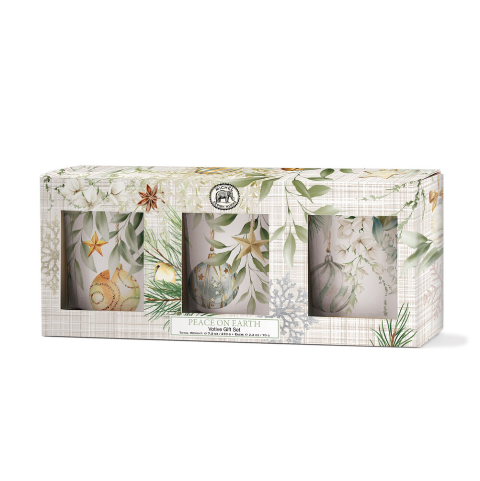 Michel Design Works Votive Candle Gift Set of 3 - Peace on Earth