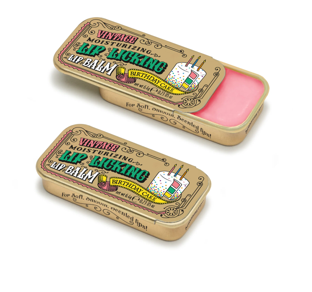 Vintage Lip Licking Lip Balm Tin 4g -  Birthday Cake