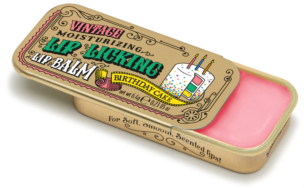 Vintage Lip Licking Lip Balm Tin 4g -  Birthday Cake