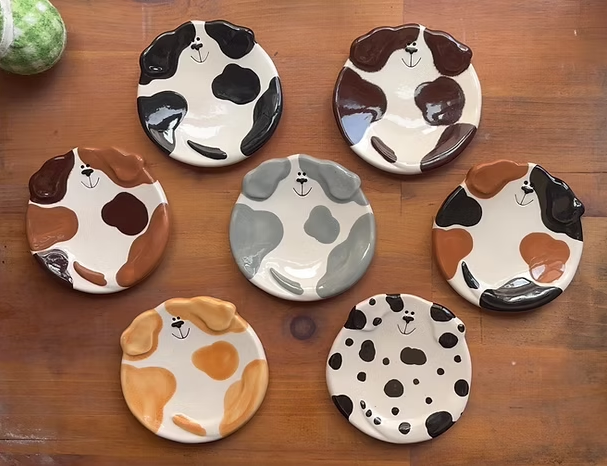 August Ceramics Large Dog Soap Dishes