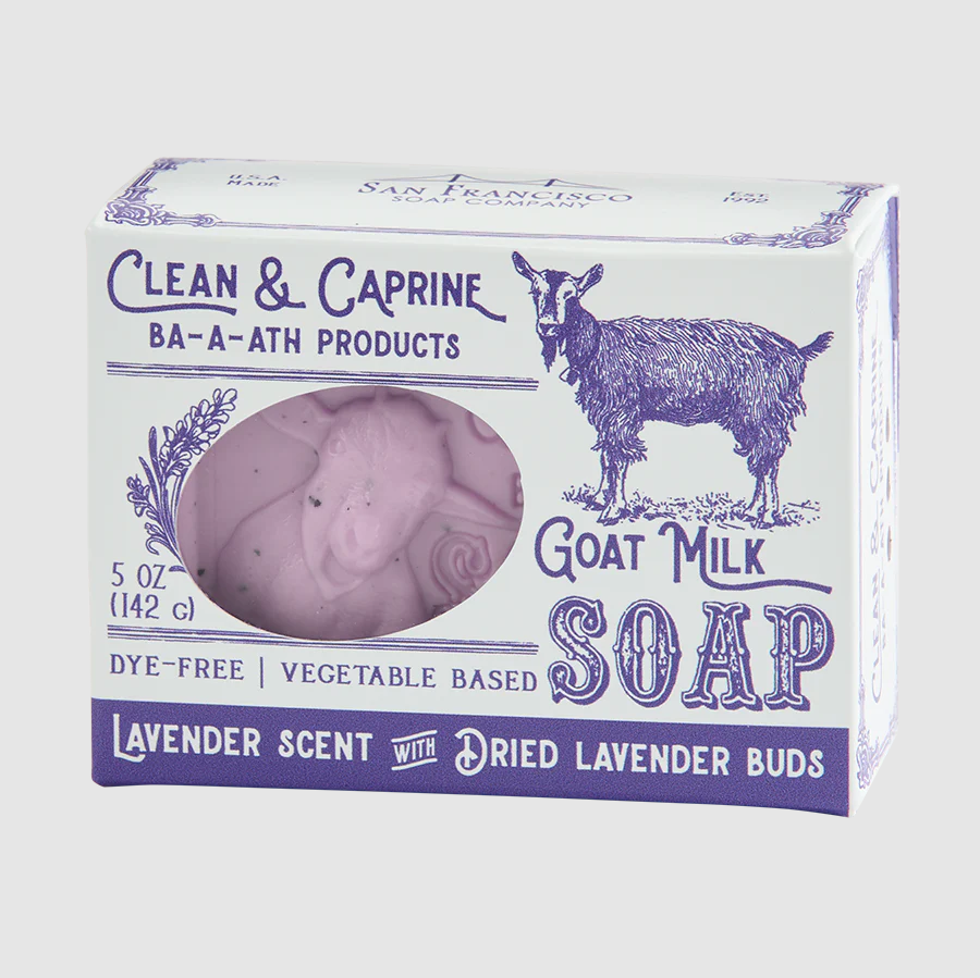 Clean & Caprine Goat Milk Soap - Lavender with Drived Lavender Buds