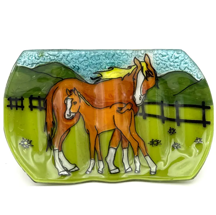 PamPeana Handmade Glass Soap Dish - Pony