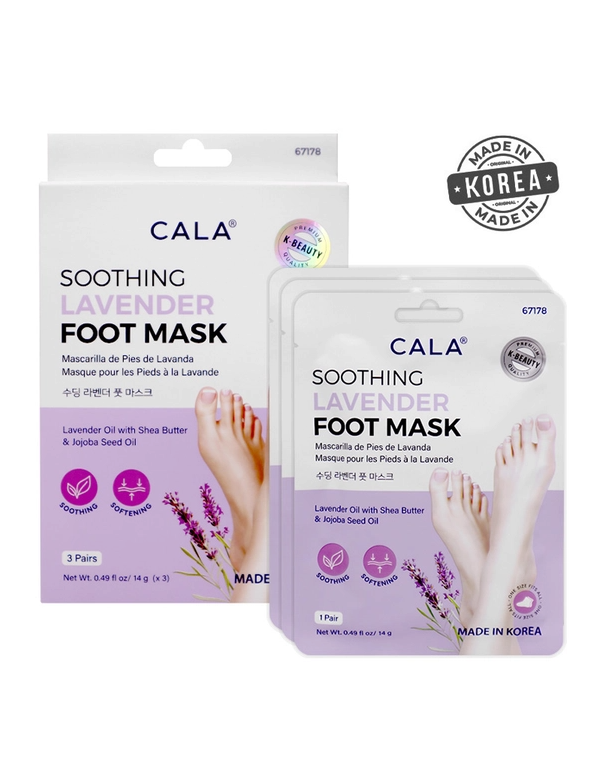 Cala Foot Masks Pack of 3 - Soothing Lavender