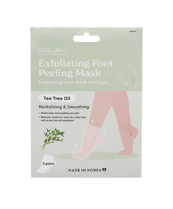 Celavi Exfoliating Foot Peeling Mask with Tea Tree Oil - 3 Pack