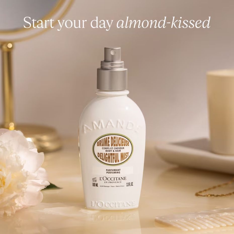 L'Occitane Amande Brume Delicieuse - Almond Hair & Body Mist 100mL 3.3 fl oz.