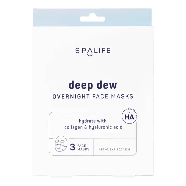 My Spa Life Deep Dew Overnight Face Masks with Collagen & Hyaluronic Acid - 3 Pack