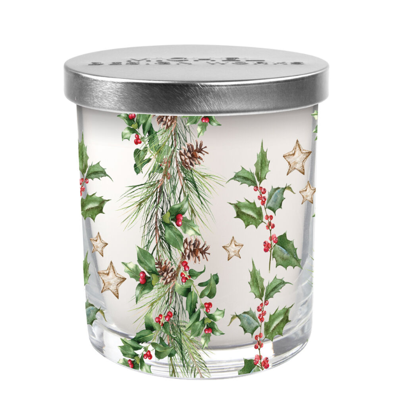 Michel Design Works Decorative Glass Candle 7.4oz - Holiday Garland