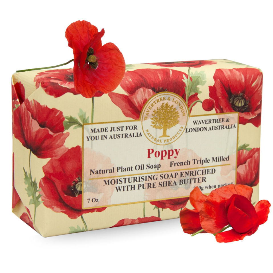 Wavertree & London Triple Milled Bar Soap 7oz 200g - Poppy