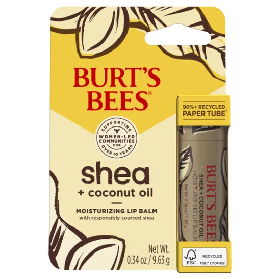 Burt's Bees Shea & Coconut Oil Lip Balm in Recycled Paper Tube