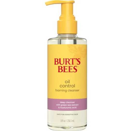 Burt's Bees Oil Control Foaming Cleanser with Green Tea Extract & Hyaluronic Acid 8oz